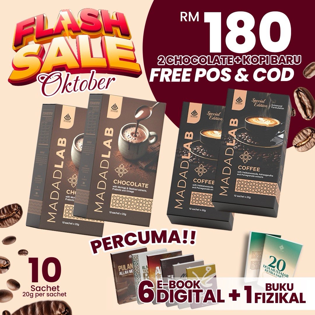 Pakej 5: 2 Kotak Chocolate + 2 Kotak Kopi Baru RM180