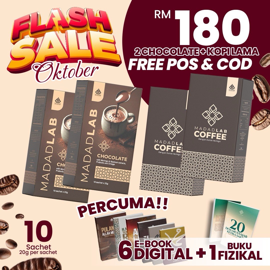 Pakej 6: 2 Kotak Chocolate + 2 Kotak Kopi Lama RM180